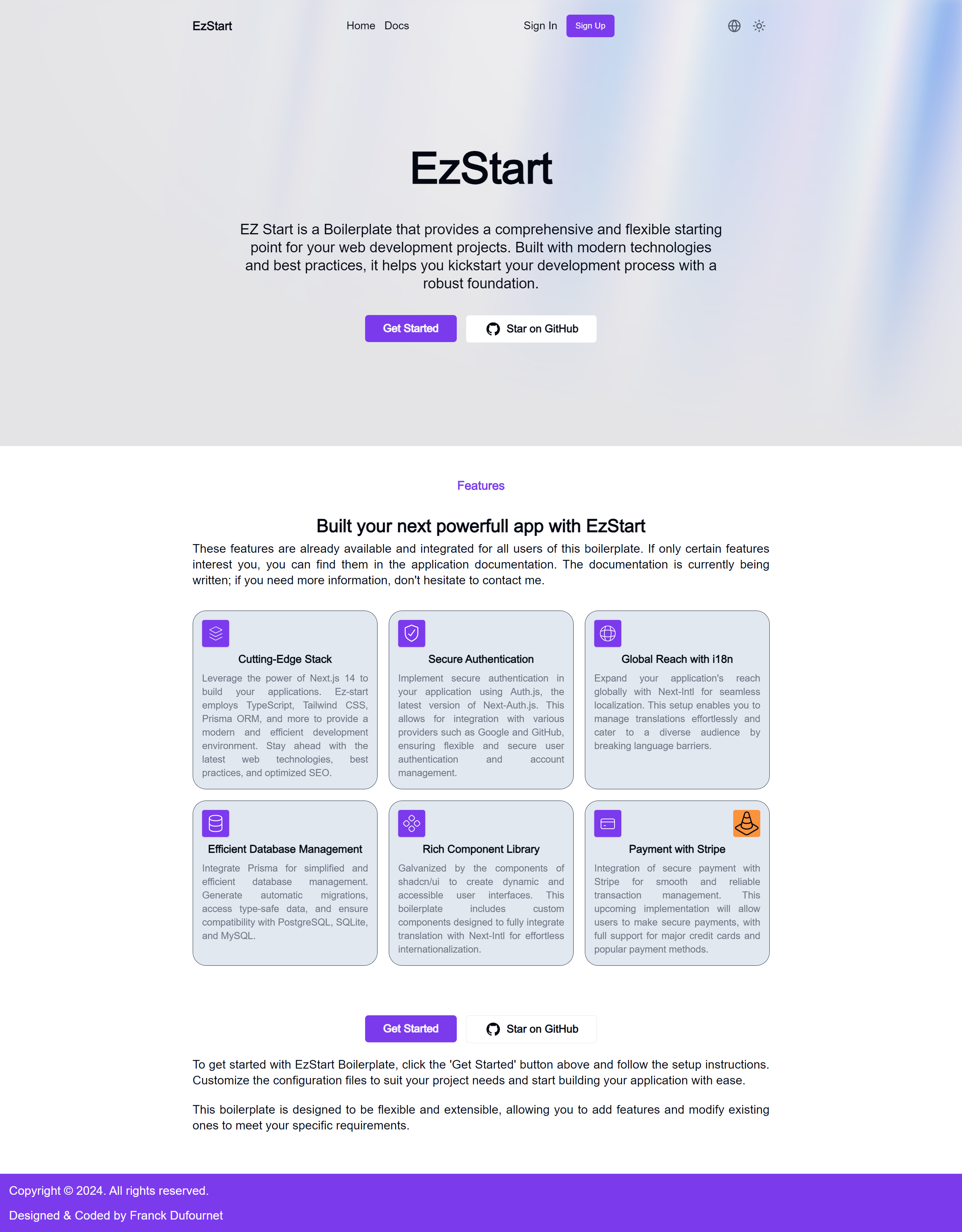EzStart boilerplate